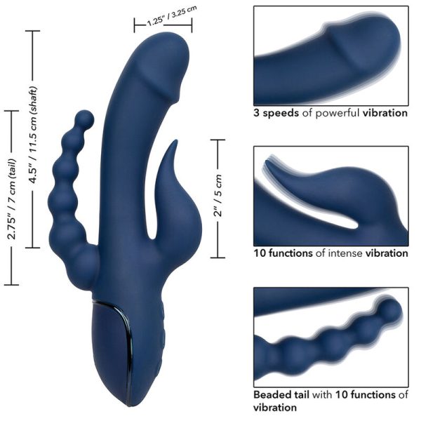 VIBRADOR RABBIT TRIPLE ORGASM (AZUL)