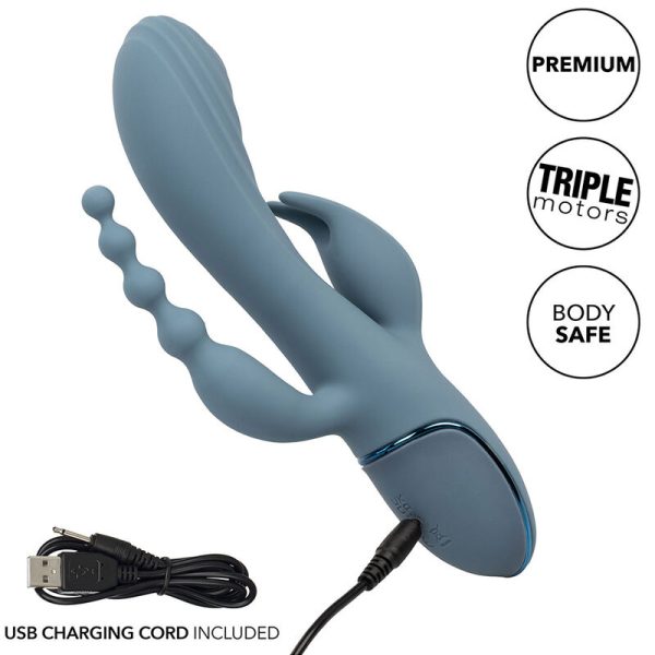 VIBRADOR RABBIT TRIPLE ECSTASY (CINZENTO)