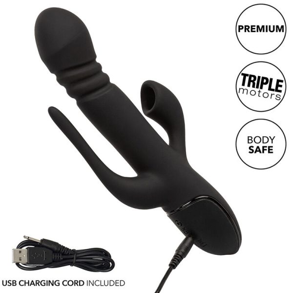 VIBRADOR RABBIT TRIPLE EUPHORIA (PRETO)