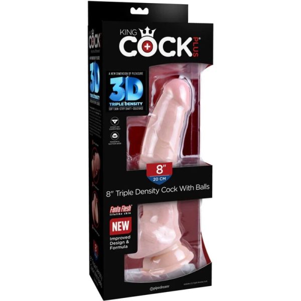 DILDO REALÍSTICO KING COCK TRIPLE DENSITY | 18.4 CM