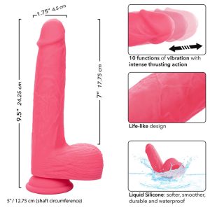 VIBRADOR REALÍSTICO STUDS COM 10 VIBRAÇÕES (ROSA) - Image 8