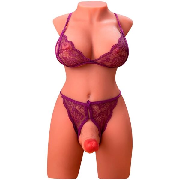 TORSO FEMININO COM PÉNIS E VIBRAÇÃO LADY BOY MIAH | 55 CM 2 TORSO FEMININO COM PÉNIS E VIBRAÇÃO LADY BOY MIAH | 55 CM