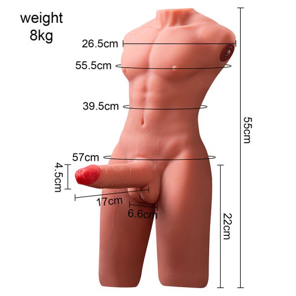 TORSO MASCULINO COM PÉNIS E VIBRAÇÃO JASON | 55 CM