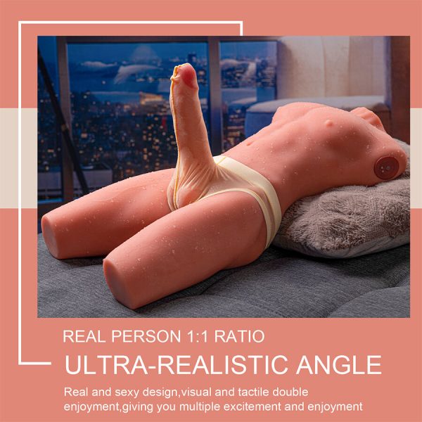 TORSO MASCULINO COM PÉNIS E VIBRAÇÃO JASON | 55 CM