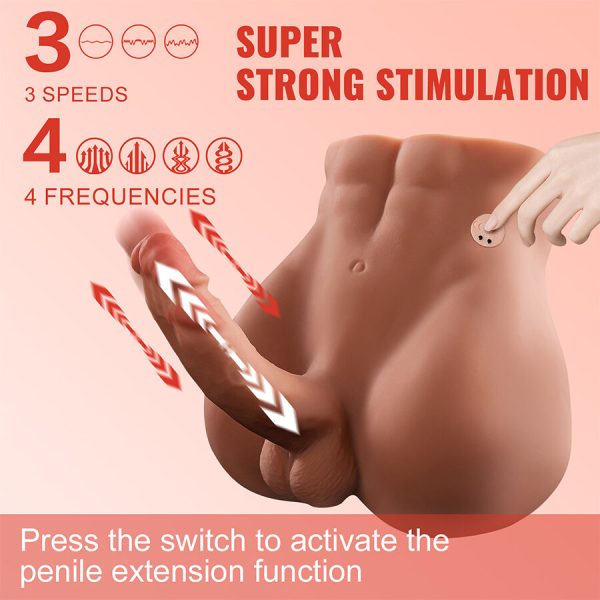 MASTURBADOR COM PÉNIS E ÂNUS BERTLETT (COM THRUSTING) | 18 CM 8 MASTURBADOR COM PÉNIS E ÂNUS BERTLETT (COM THRUSTING) | 18 CM