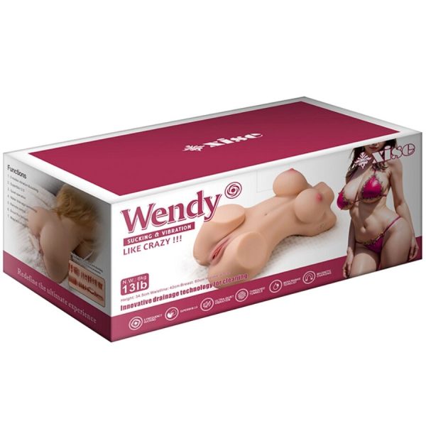 TORSO MASTURBADOR COM SUCÇÃO E VIBRAÇÃO WENDY | 6 KG