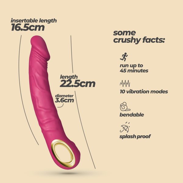 VIBRADOR FLEXÍVEL MAGNUS BEND ROSA CRUSHIOUS