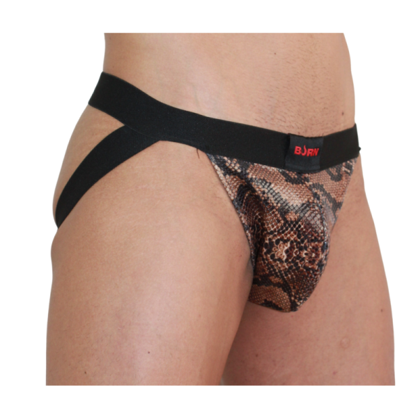 JOCKSTRAP PADRÃO DE COBRA BURN 002 (PRETO) | TAMANHO XL