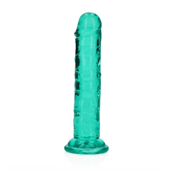 DILDO STRAIGHT REALISTIC CRYSTAL CLEAR 6 /14,5 CM VERDE REALROCK