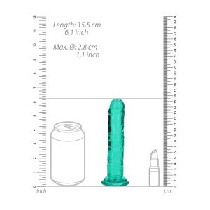 DILDO STRAIGHT REALISTIC CRYSTAL CLEAR 6 /14,5 CM VERDE REALROCK - Image 6