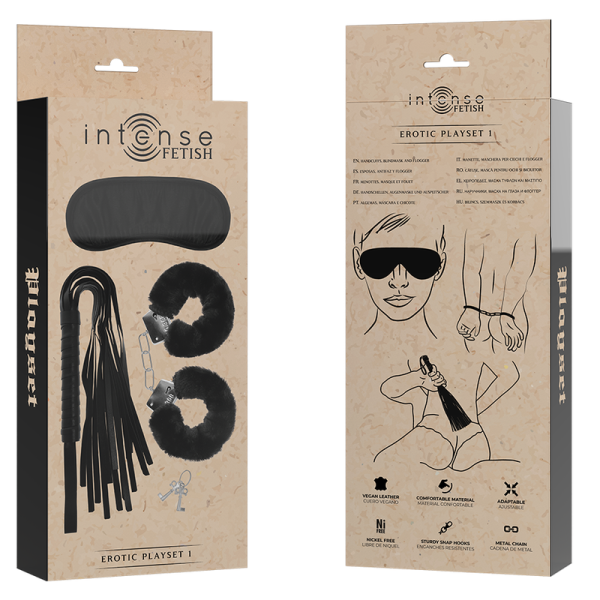 KIT DE ACESSÓRIOS BDSM INTENSE (ALGEMAS, MÁSCARA E CHICOTE) 5 KIT DE ACESSÓRIOS BDSM INTENSE (ALGEMAS, MÁSCARA E CHICOTE)