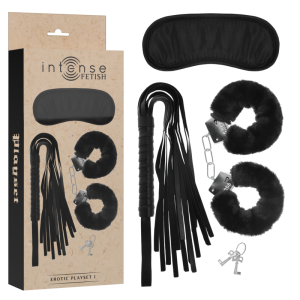 KIT DE ACESSÓRIOS BDSM INTENSE (ALGEMAS, MÁSCARA E CHICOTE) 6 KIT DE ACESSÓRIOS BDSM INTENSE
