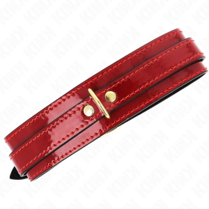 COLEIRA BDSM KINK (VERMELHO VINHO + DOURADO) | 29-42.5 CM X 4 CM - Image 2