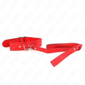 COLEIRA BDSM FINA COM TRELA 116 CM (VERMELHO) | 32-50 CM X 8 CM - Image 4