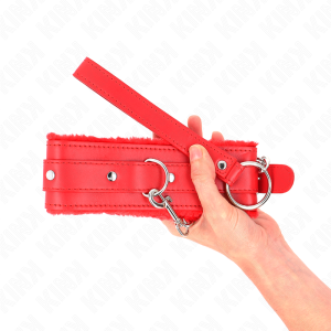 COLEIRA BDSM COM TRELA 65 CM (VERMELHO) | 36-42 CM X 5.5 CM - Image 4