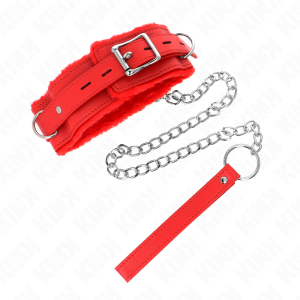 COLEIRA BDSM COM TRELA 65 CM (VERMELHO) | 36-42 CM X 5.5 CM - Image 3