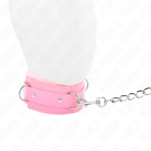 COLEIRA BDSM COM TRELA 65 CM (ROSA) | 36-42 CM X 5.5 CM - Image 4