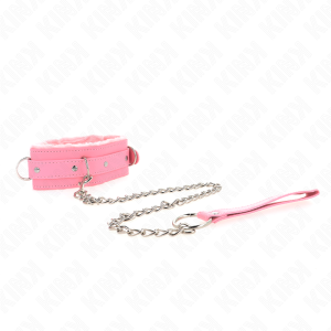 COLEIRA BDSM COM TRELA 65 CM (ROSA) | 36-42 CM X 5.5 CM - Image 2