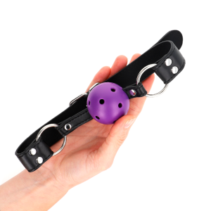 MORDAÇA BDSM BOLA DUPLO REBITE (ROXO) - Image 3