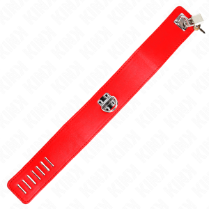 COLEIRA BDSM LARGA COM TRELA 65 CM (VERMELHO) | 33.5-41 CM X 5 CM - Image 6