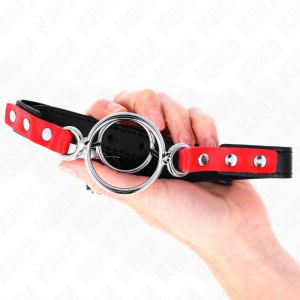 MORDAÇA BDSM COM JUNTAS TÓRICAS MÚLTIPLAS (VERMELHO) - Image 3