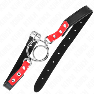 MORDAÇA BDSM COM JUNTAS TÓRICAS MÚLTIPLAS (VERMELHO) - Image 2