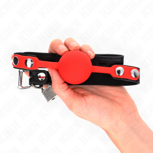 MORDAÇA BDSM BOLA SILICONE COM CADEADO (VERMELHO) - Image 2