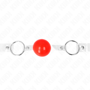 MORDAÇA BDSM BOLA PVC TRANSPARENTE (VERMELHO) - Image 4