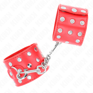 ALGEMAS BDSM TACHAS FECHO A PRESSÃO (VERMELHO) | 19-24 CM X 5.5 CM - Image 2