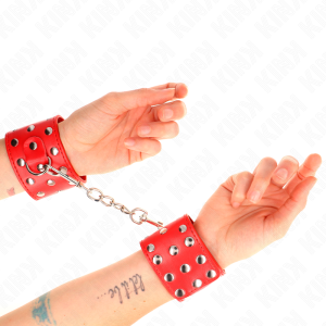 ALGEMAS BDSM TACHAS FECHO A PRESSÃO (VERMELHO) | 19-24 CM X 5.5 CM - Image 4