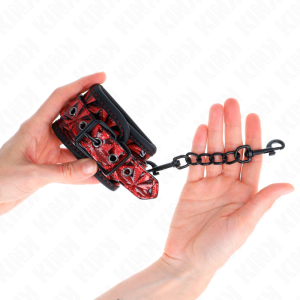 ALGEMAS BDSM PADRÃO DE DIAMANTES (VERMELHO ESCURO) | 17-26 CM X 5.5 CM - Image 3