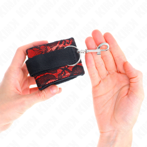 ALGEMAS BDSM KINK RENDA E VELUDO (VERMELHO) | 23 X 6.5 CM - Image 3