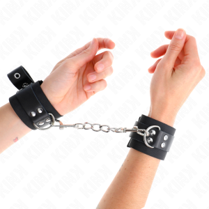 ALGEMAS BDSM NYLON E COURO (PRETO) | 19-29 CM X 5.1 CM - Image 4