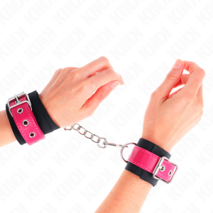 ALGEMAS BDSM NYLON E COURO PVC (ROSA) | 19-29 CM X 5.1 CM - Image 4
