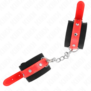 ALGEMAS BDSM NYLON E COURO PVC (VERMELHO) | 19-24 CM X 5.5 CM - Image 2