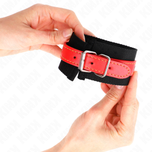 ALGEMAS BDSM NYLON E COURO PVC (VERMELHO) | 19-24 CM X 5.5 CM - Image 3