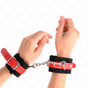 ALGEMAS BDSM NYLON E COURO PVC (VERMELHO) | 19-24 CM X 5.5 CM - Image 4