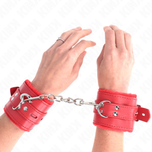 ALGEMAS BDSM FORRADAS FUROS QUADRADOS (VERMELHO / VERMELHO) | 17-29 CM X 6 CM - Image 4