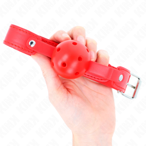 MORDAÇA BDSM BOLA RESPIRÁVEL #3 (VERMELHO) - Image 3