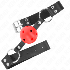 MORDAÇA BDSM BOLA DUPLO REBITE (VERMELHO) - Image 2