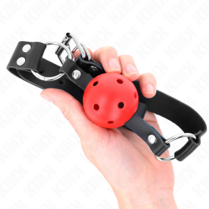 MORDAÇA BDSM BOLA DUPLO REBITE (VERMELHO) - Image 4