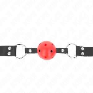 MORDAÇA BDSM BOLA DUPLO REBITE (VERMELHO) - Image 3