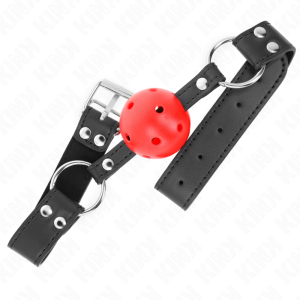 MORDAÇA BDSM BOLA DUPLO REBITE (COURO) - Image 2