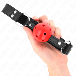 MORDAÇA BDSM BOLA DUPLO REBITE (COURO) - Image 4