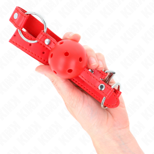 MORDAÇA BDSM BOLA DUPLO REBITE #2 (VERMELHO) - Image 4