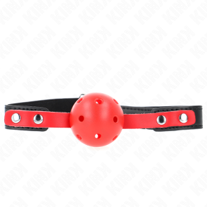 MORDAÇA BDSM BOLA DURA OCA (VERMELHO / PRETO) - Image 2