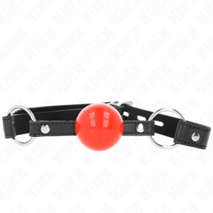 MORDAÇA BDSM BOLA COM CADEADO (VERMELHO / PRETO) - Image 3