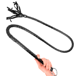 CHICOTE BDSM KINK PVC BRILHANTE (PRETO) | 138 CM - Image 4