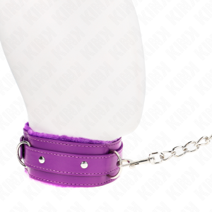 COLEIRA BDSM COM TRELA 65 CM (ROXO) | 36-42 CM X 5.5 CM - Image 3