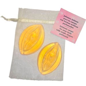DIABLO PICANTE - 2 JABONES PERFUMADOS FORMA VAGINA AMARILLO - Image 1